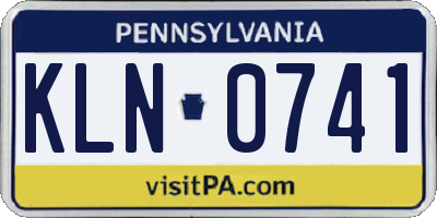 PA license plate KLN0741