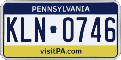 PA license plate KLN0746