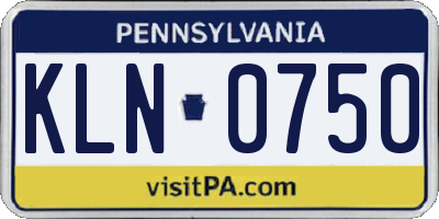 PA license plate KLN0750