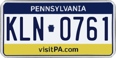 PA license plate KLN0761