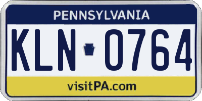 PA license plate KLN0764
