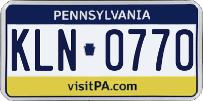PA license plate KLN0770