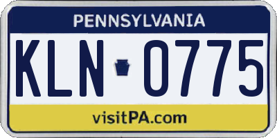 PA license plate KLN0775