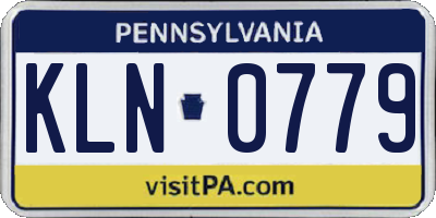 PA license plate KLN0779