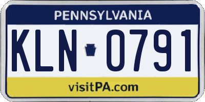 PA license plate KLN0791
