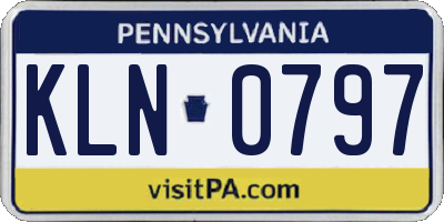PA license plate KLN0797