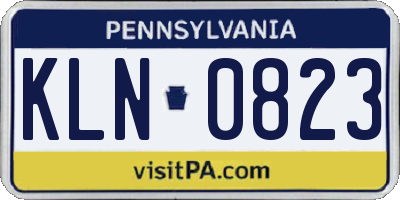 PA license plate KLN0823