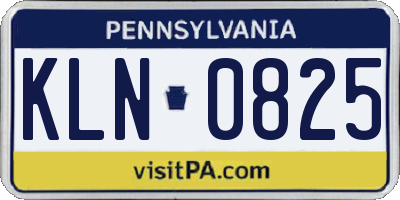 PA license plate KLN0825