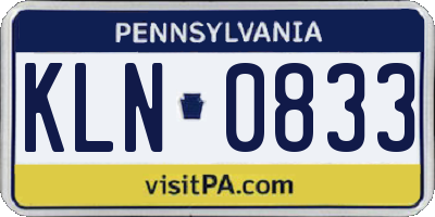 PA license plate KLN0833