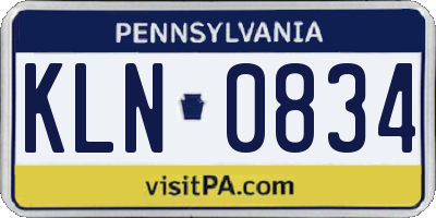 PA license plate KLN0834