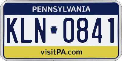 PA license plate KLN0841