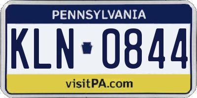 PA license plate KLN0844