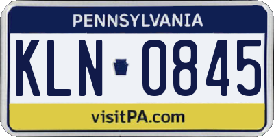 PA license plate KLN0845