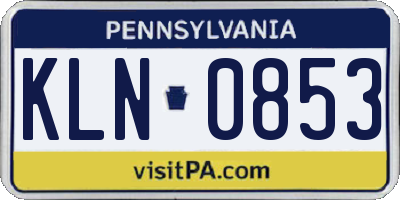 PA license plate KLN0853