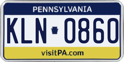 PA license plate KLN0860