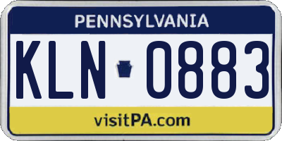 PA license plate KLN0883