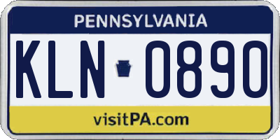 PA license plate KLN0890