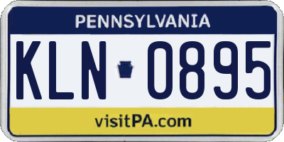 PA license plate KLN0895