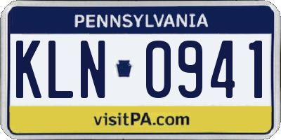 PA license plate KLN0941