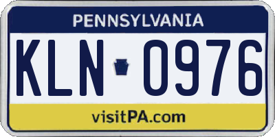 PA license plate KLN0976