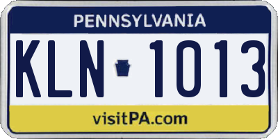 PA license plate KLN1013
