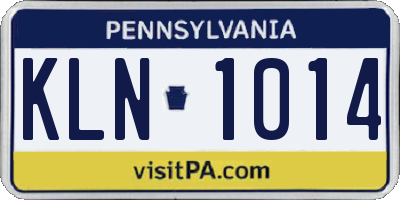 PA license plate KLN1014