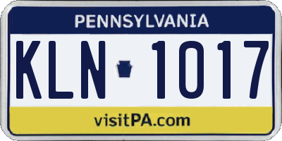 PA license plate KLN1017