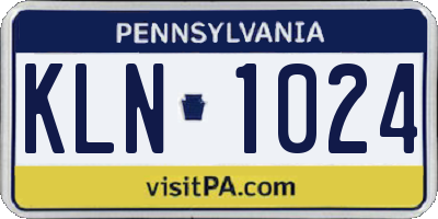 PA license plate KLN1024