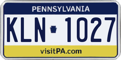PA license plate KLN1027