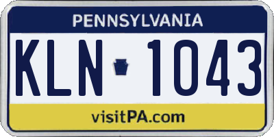 PA license plate KLN1043