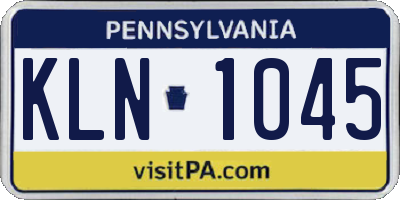 PA license plate KLN1045
