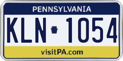 PA license plate KLN1054