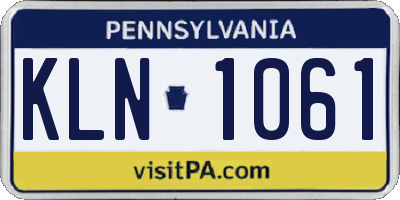 PA license plate KLN1061