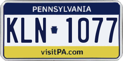 PA license plate KLN1077