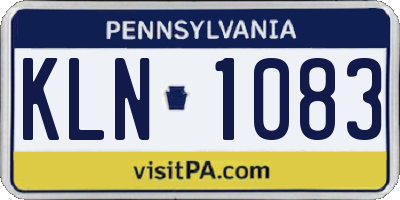 PA license plate KLN1083