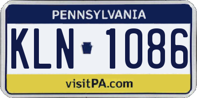 PA license plate KLN1086