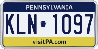 PA license plate KLN1097