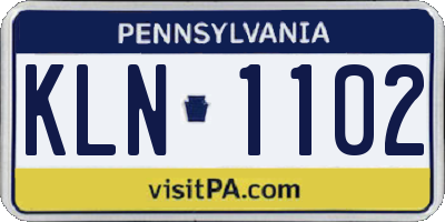 PA license plate KLN1102