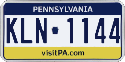 PA license plate KLN1144