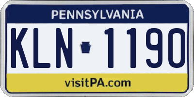 PA license plate KLN1190