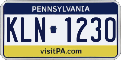 PA license plate KLN1230
