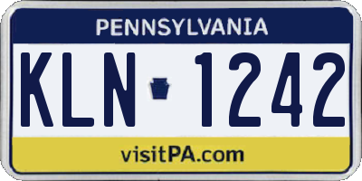 PA license plate KLN1242