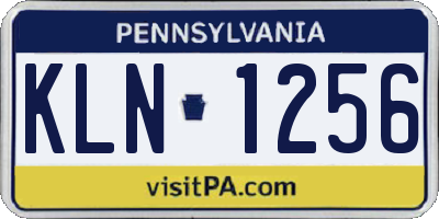PA license plate KLN1256