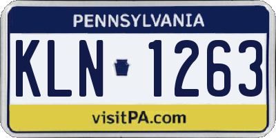 PA license plate KLN1263