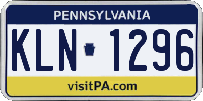 PA license plate KLN1296