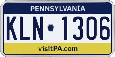 PA license plate KLN1306