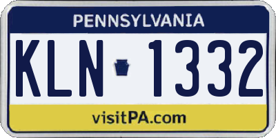 PA license plate KLN1332