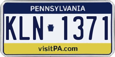PA license plate KLN1371