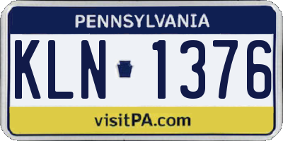 PA license plate KLN1376