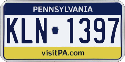 PA license plate KLN1397